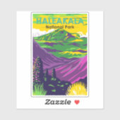 Nationaal park Hawaii Retro Haleakala Sticker (Vel)