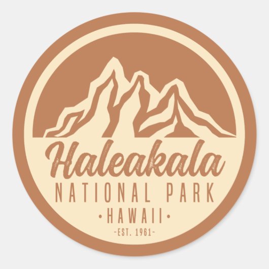 Nationaal Park Hawaii Ronde Sticker (Voorkant)