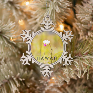Nationaal park Hawaii Tropical Orchid Volcanoes Tin Sneeuwvlok Ornament