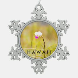 Nationaal park Hawaii Tropical Orchid Volcanoes Tin Sneeuwvlok Ornament