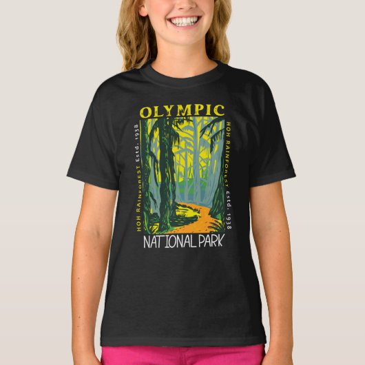 Nationaal park Hoh Rainforest Distress T-shirt (Voorkant)