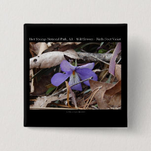 Nationaal park Hot Springs, AR Wild Violets Gifts Vierkante Button 5,1 Cm