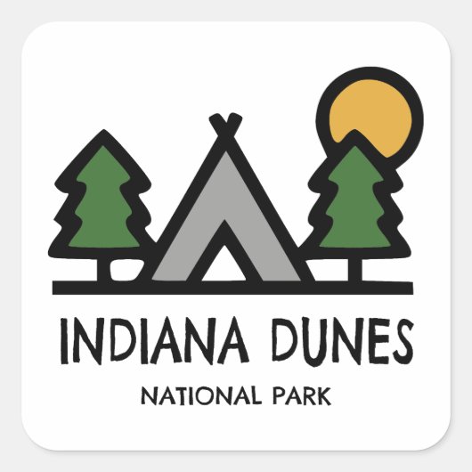 Nationaal Park Indiana Dunes Vierkante Sticker (Voorkant)