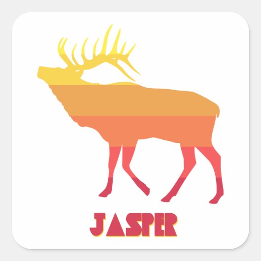 Nationaal park Jasper Elk Vierkante Sticker (Voorkant)