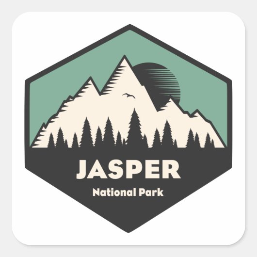 Nationaal Park Jasper Vierkante Sticker (Voorkant)