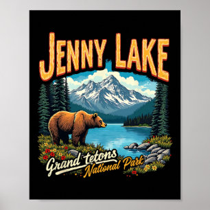 Nationaal park Jenny Lake Vintage Reis Vakantie Gr Poster