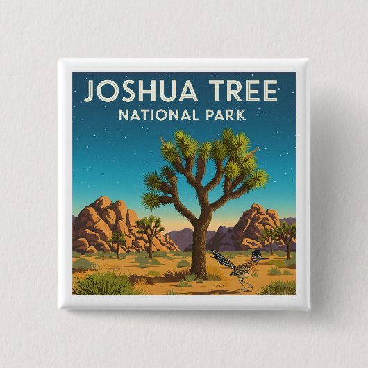 Nationaal park Joshua-boom Vierkante Button 5,1 Cm (Voorkant)