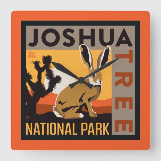 Nationaal park Joshua Tree | Jackrabbit Vierkante Klok (Voorkant)