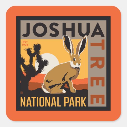 Nationaal park Joshua Tree | Jackrabbit Vierkante Sticker (Voorkant)