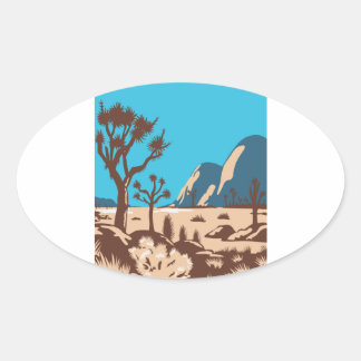 Nationaal park Joshua Tree Riverside California Ovale Sticker