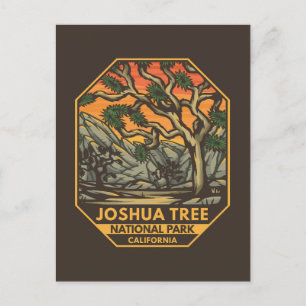 Nationaal park Joshua Tree Sunset Retro Emblem Briefkaart