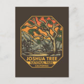 Nationaal park Joshua Tree Sunset Retro Emblem Briefkaart (Voorkant)