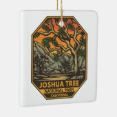 Nationaal park Joshua Tree Sunset Retro Emblem Keramisch Ornament (Rechts)