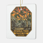 Nationaal park Joshua Tree Sunset Retro Emblem Keramisch Ornament (Links)