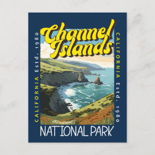 Nationaal park Kanaaleilanden Noodlijdende Retro Briefkaart