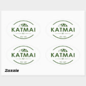 Nationaal park Katmai Ovale Sticker (Vel)