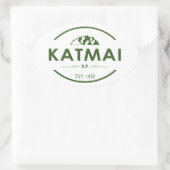 Nationaal park Katmai Ovale Sticker (Tas)
