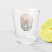 Nationaal park Kayak Retro Emblem Shot Glas (Achterkant)