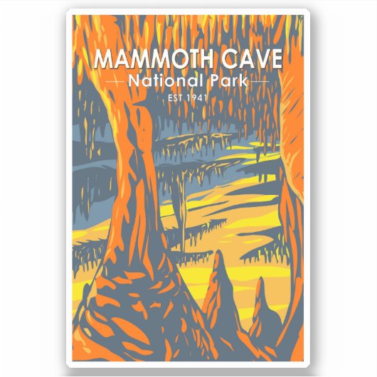 Nationaal park Kentucky van de Cave van Mammoth Sticker (Voorkant)