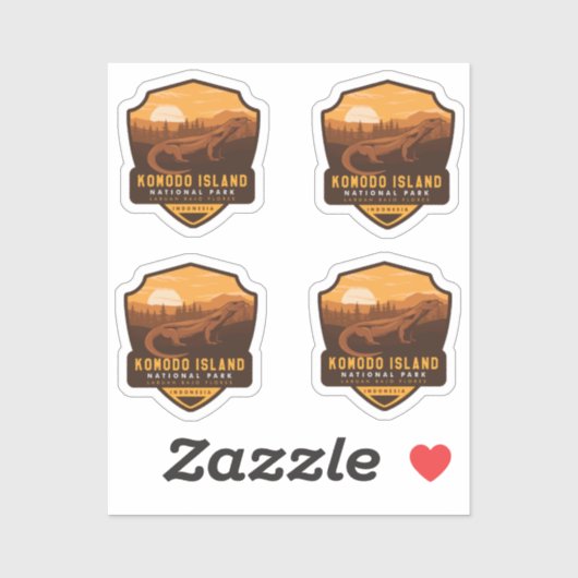 Nationaal park Komodo Island Sticker (Vel)