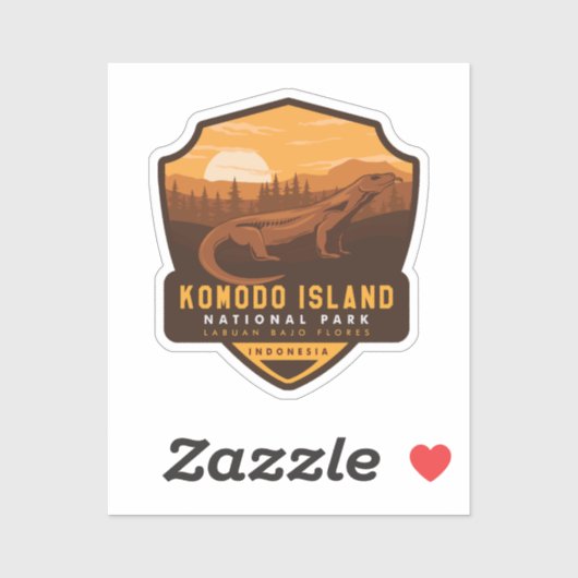 Nationaal park Komodo Island Sticker (Vel)