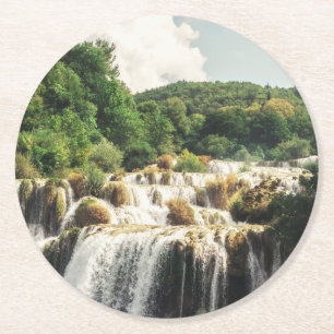 Nationaal Park Krka - waterval Skradinski buk Ronde Kartonnen Onderzetter