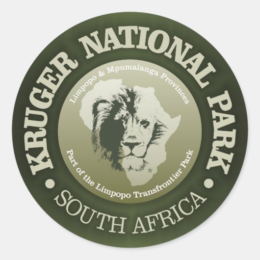 Nationaal park Kruger Ronde Sticker (Voorkant)