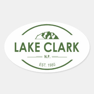 Nationaal Park Lake Clark Ovale Sticker