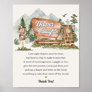 Nationaal Park Luier Gedachten baby shower Sign Poster