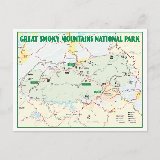 Nationaal Park Maart van het Grote Smoky Briefkaart (Voorkant)