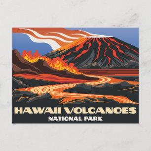 Nationaal park Mauna Loa Vintage Hawaii Volcanoes Briefkaart