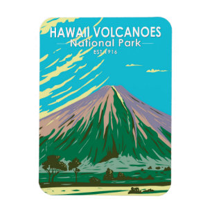 Nationaal park Mauna Loa Vintage Hawaii Volcanoes Magneet