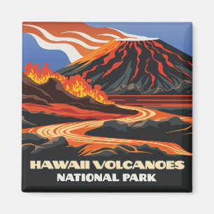Nationaal park Mauna Loa Vintage Hawaii Volcanoes Magneet