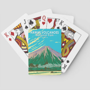 Nationaal park Mauna Loa Vintage Hawaii Volcanoes Pokerkaarten
