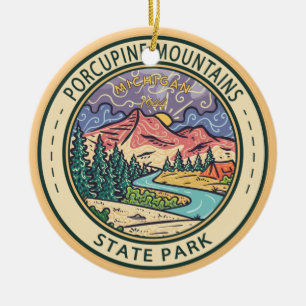 Nationaal Park Michigan Badge Keramisch Ornament