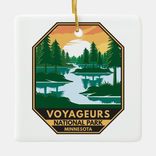 Nationaal Park Minnesota Sunset Embleem Keramisch Ornament (Voorkant)