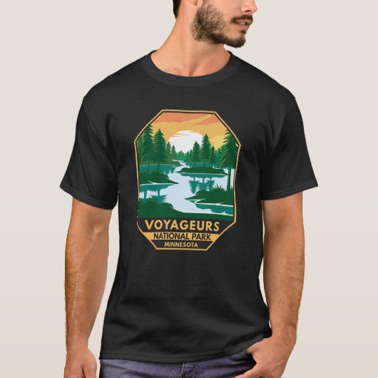 Nationaal Park Minnesota Sunset Embleem T-shirt (Voorkant)