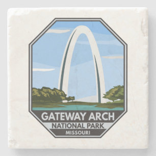 Nationaal park Missouri voor gatewayarch Stenen Onderzetter