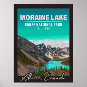 Nationaal park Moraine Lake Alberta Canada Banff Poster