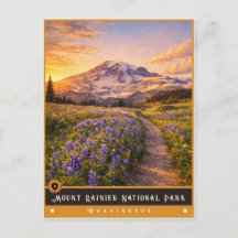 Nationaal park Mount Rainier | Antieke ansichtkaar