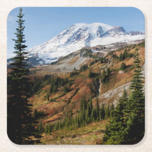 Nationaal park Mount Rainier, herfst Vierkante Kartonnen Onderzetter