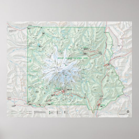 Nationaal park Mount Rainier Poster (Voorkant)