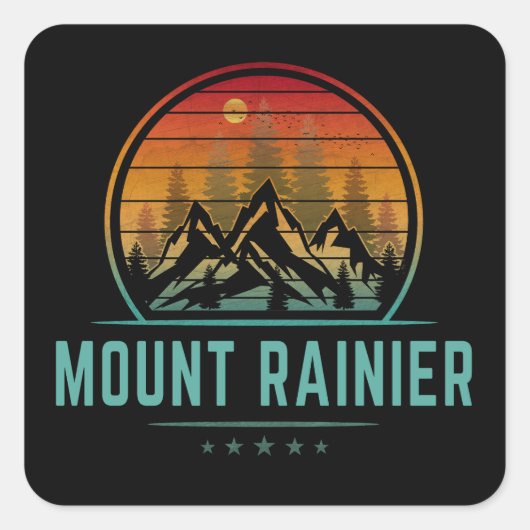 Nationaal park Mount Rainier Vierkante Sticker (Voorkant)