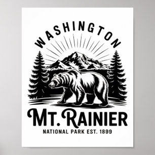 Nationaal park Mt. Rainier Washington Pnw Vintage Poster
