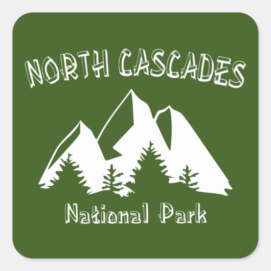 Nationaal park North Cascades Vierkante Sticker (Voorkant)