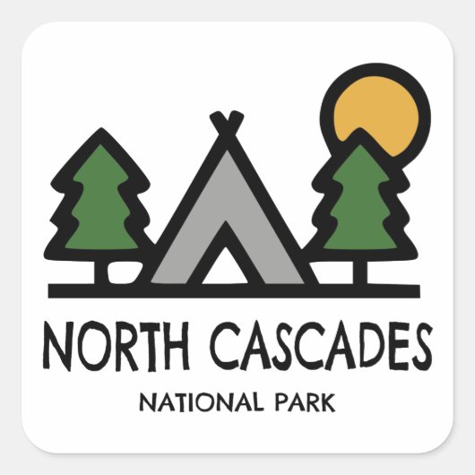 Nationaal park North Cascades Vierkante Sticker (Voorkant)