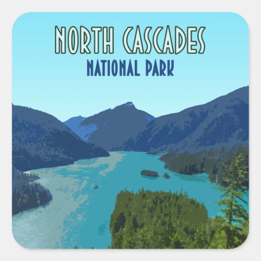 Nationaal park North Cascades Washington Vierkante Sticker (Voorkant)
