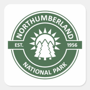 Nationaal park Northumberland Sun Trees Vierkante Sticker