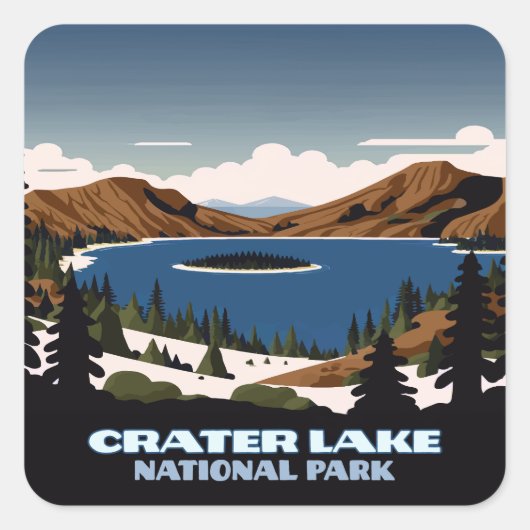 Nationaal park Oregon Vierkante Sticker (Voorkant)