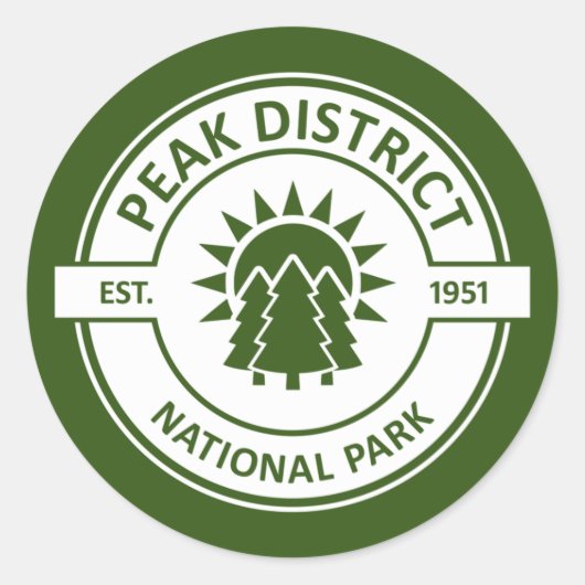 Nationaal park Peak Ronde Sticker (Voorkant)
